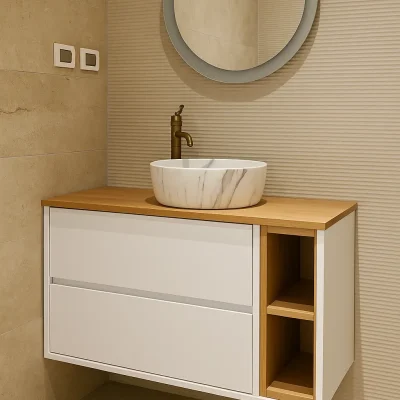 ארון אמבטיה בהתאמה אישית - דגם ווד וויט