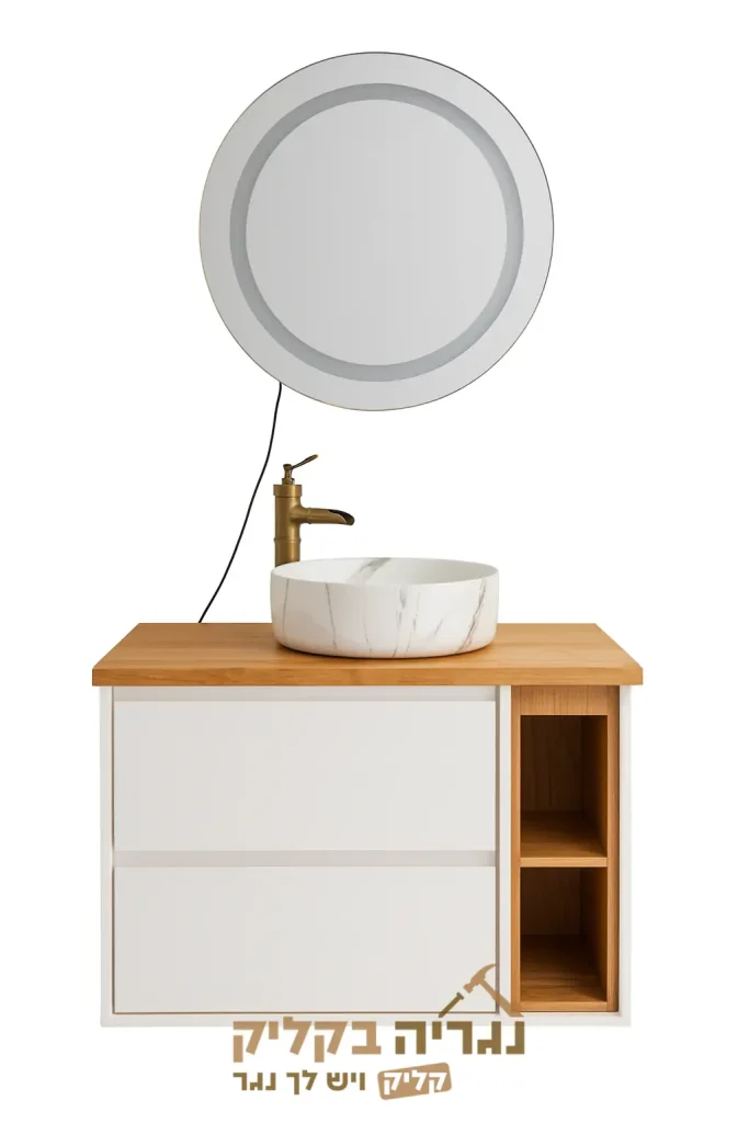 ארון אמבטיה בהתאמה אישית – דגם ווד וויט
