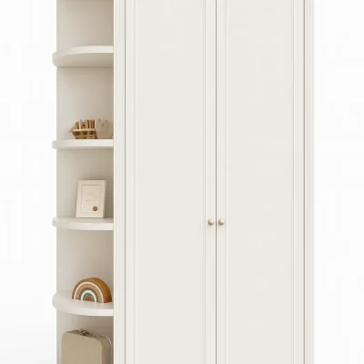 ארון פינתי בהתאמה אישית - דגם אלגנט שמנת