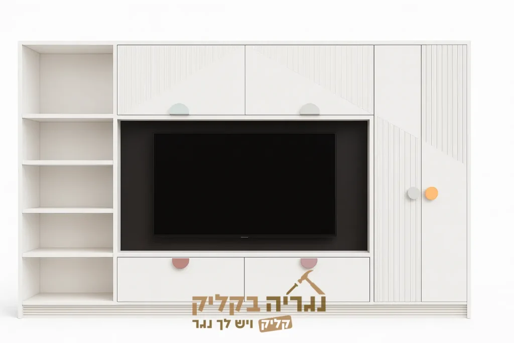 ספריית טלוויזיה בהתאמה אישית – דגם סטרייפ מודרן
