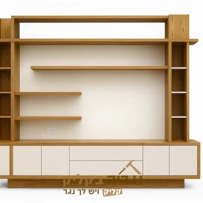 ספריית סלון בהתאמה אישית - דגם נישה אלון