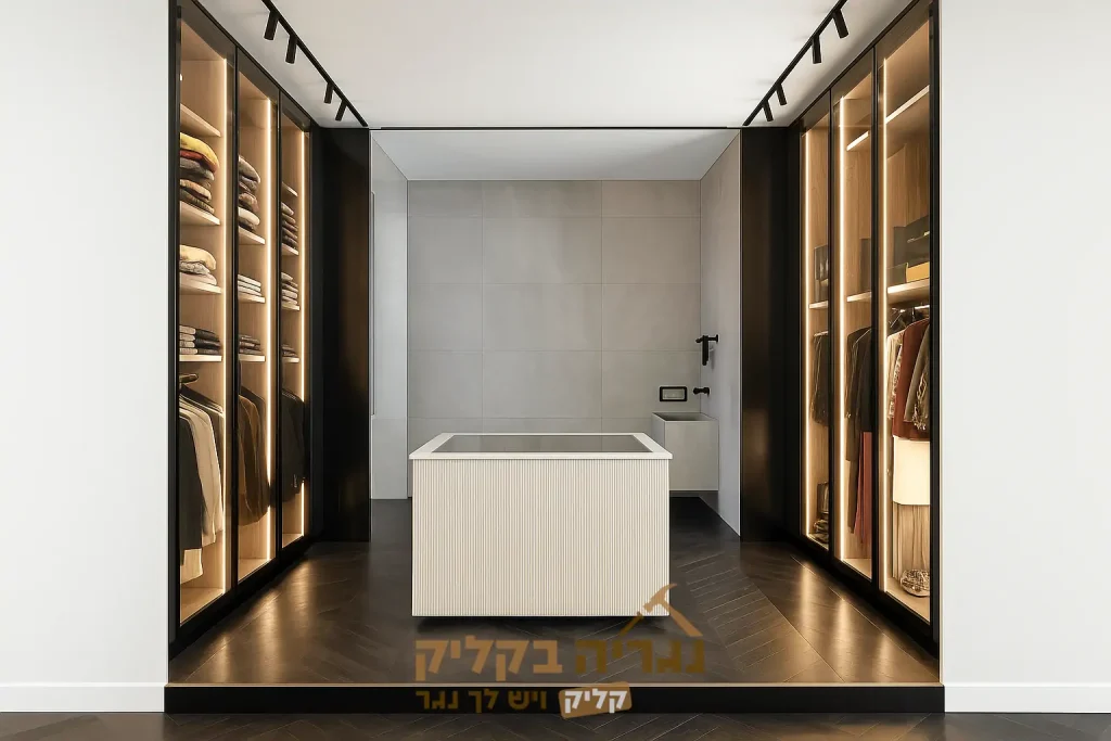 חדר ארונות בהתאמה אישית – דגם בלאק ליין