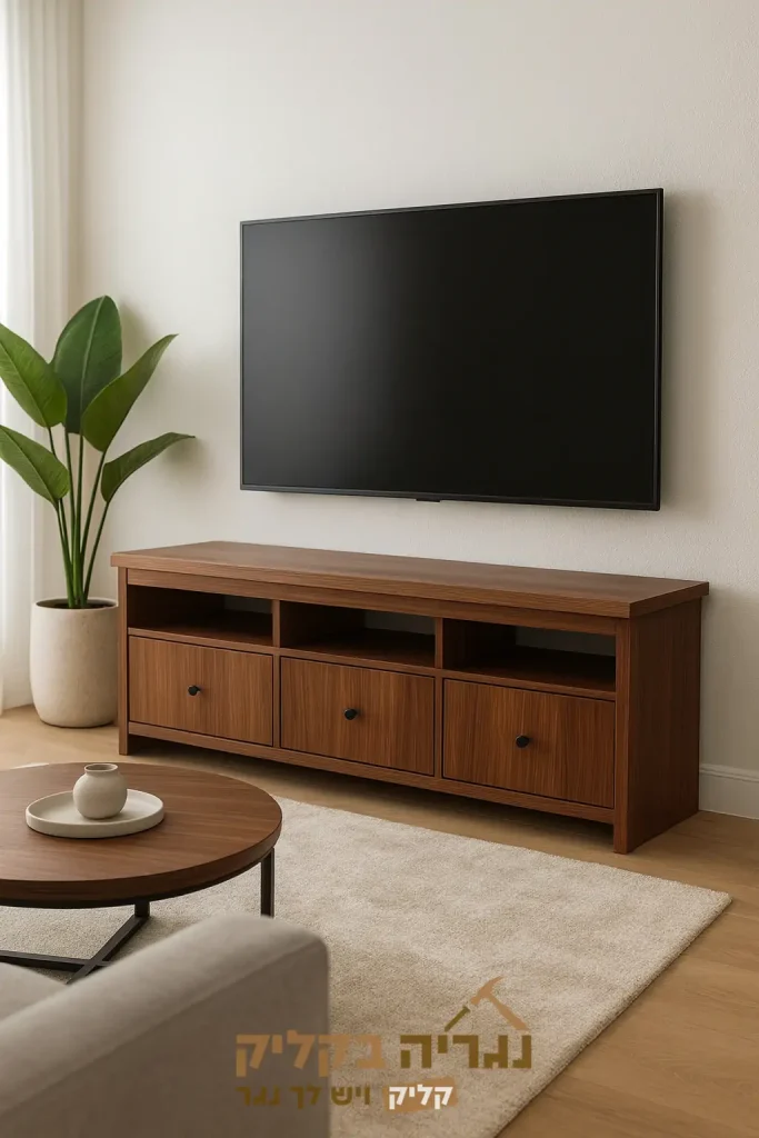 מזנון טלוויזיה בהתאמה אישית – דגם וולנאט קלאסיק