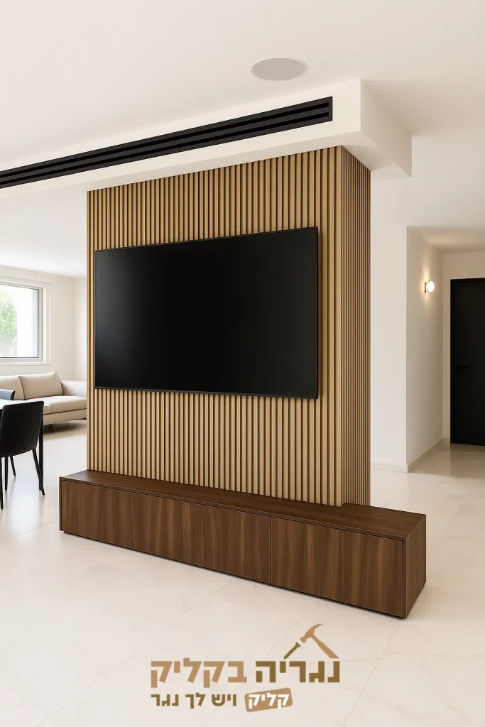 קיר חיפוי דו-צדדי בהתאמה אישית – דגם אגוז פרימיום