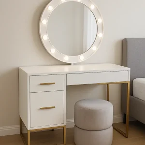 שידת איפור לבנה בהתאמה אישית - דגם בליס לייט