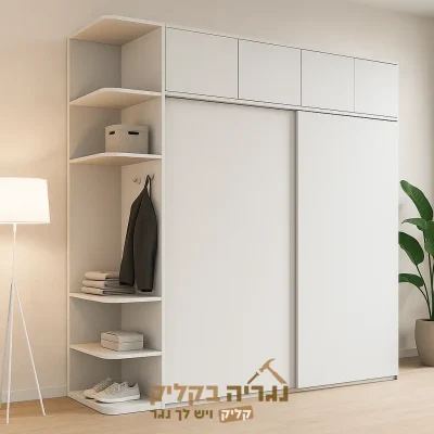 ארון הזזה בגוון אפור בהיר בהתאמה אישית - דגם אייל