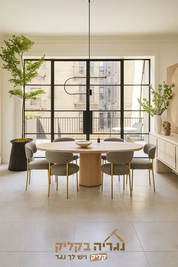 פינת אוכל אלגנטית בעיצוב מודרני בהתאמה אישית – דגם אמיליה