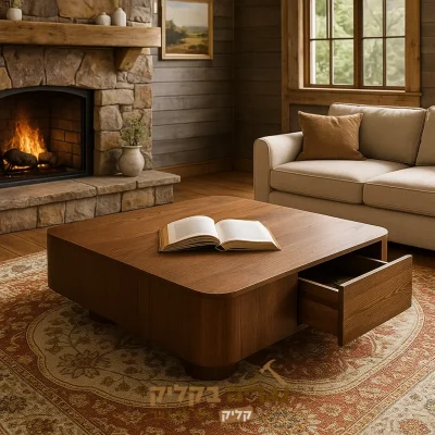 שולחן סלון כפרי מודרני עם מגירה בהתאמה אישית - דגם מילאנו