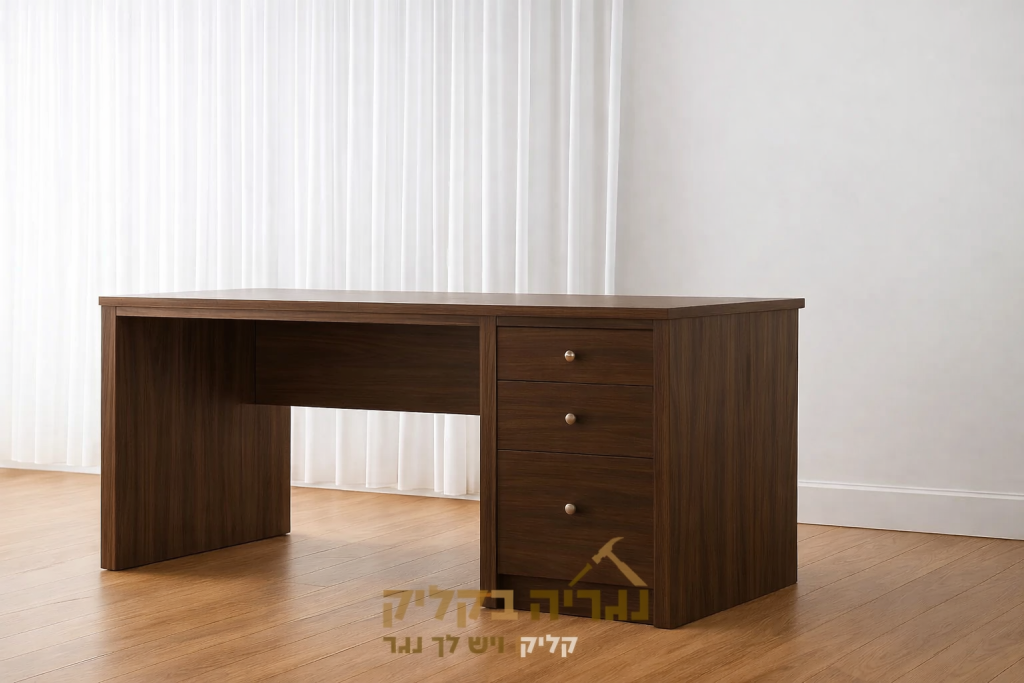 שולחן מנהלים בהתאמה אישית בגוון אגוז כהה - דגם רויאל