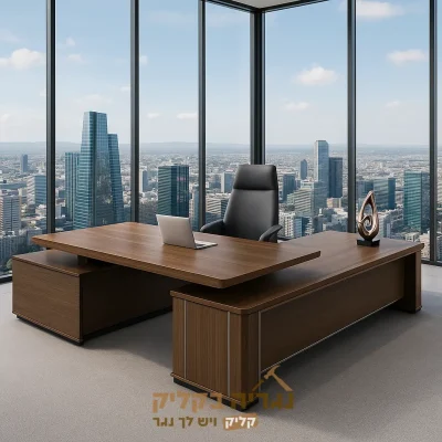 שולחן מנהלים יוקרתי מעץ בהתאמה אישית - דגם סנטרו