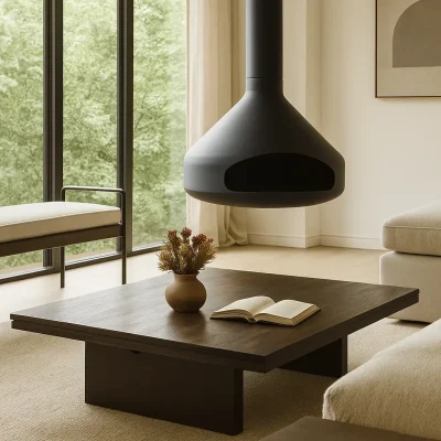 שולחן סלון מעוצב בהתאמה אישית בגוון עץ כהה - דגם אמבר