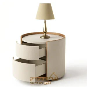 שידת לילה יוקרתית בעיצוב עגול בהתאמה אישית – דגם סופיה