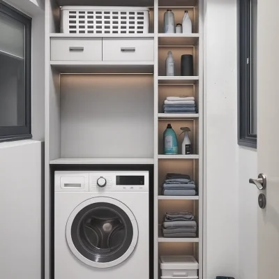 ארון כביסה בהתאמה אישית - דגם נישת פנינה