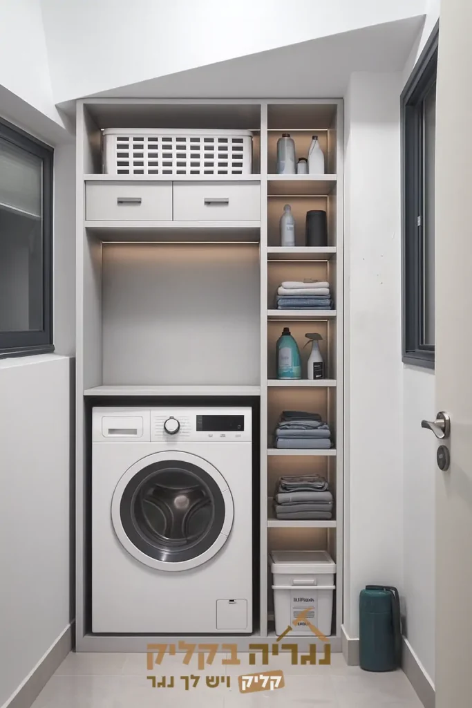 ארון כביסה בהתאמה אישית - דגם נישת פנינה