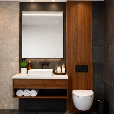 ארון אמבטיה קונטרסט אלגנטי