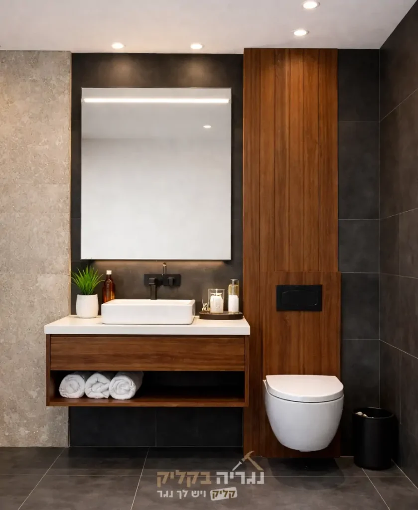 ארון אמבטיה קונטרסט אלגנטי